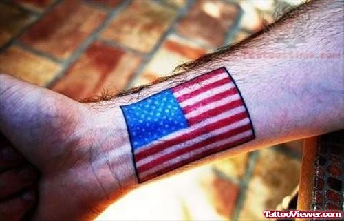 Tattoo of an American Flag