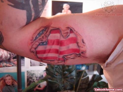 American Pride Tattoo On Muscles