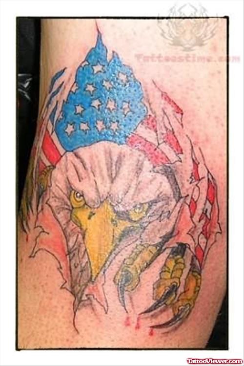 Eagle Ripping Patriotic Tattoo