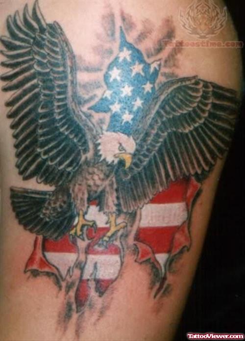 Large Patriotic Eagle Tattoo