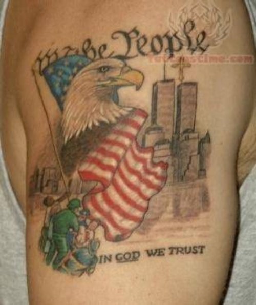 Patriotic Eagle Memorial Tattoo