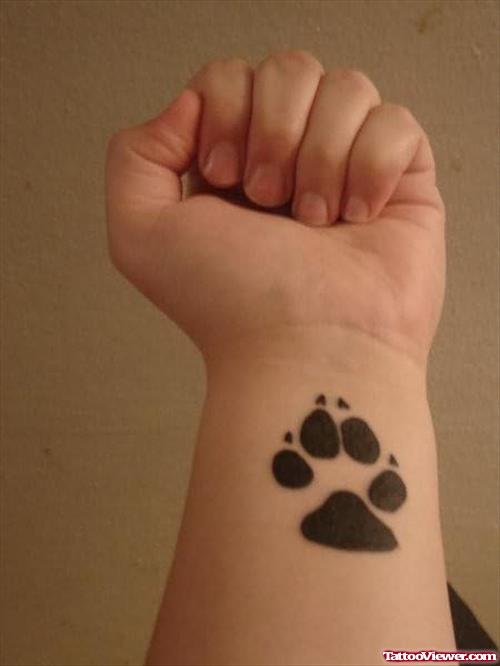 Bear Paw Tattoo On Wrist