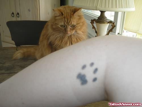Memorial Cat Paw Tattoo