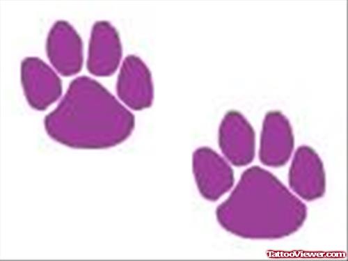 Purple Paws Tattoos Designs