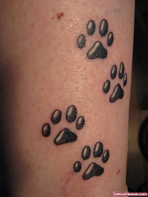 Clean Paws Print Tattoo
