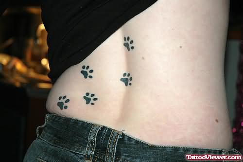 Cat Paw Tattoo On Back Body