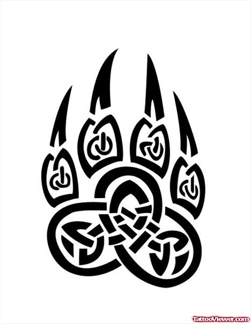 Bear Paw Tribal Tattoo Sample