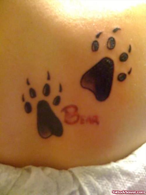 Cute Bear Paw Tattoos Collection