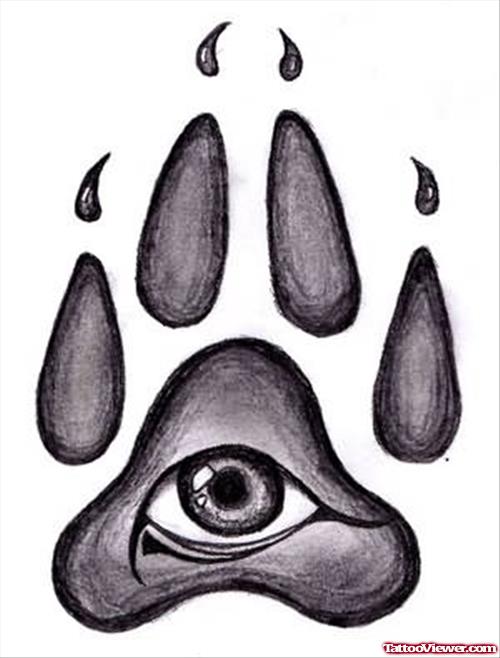 Animal Eye And Paw Tattoo Design