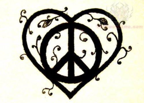 Peace Heart Tattoo Design