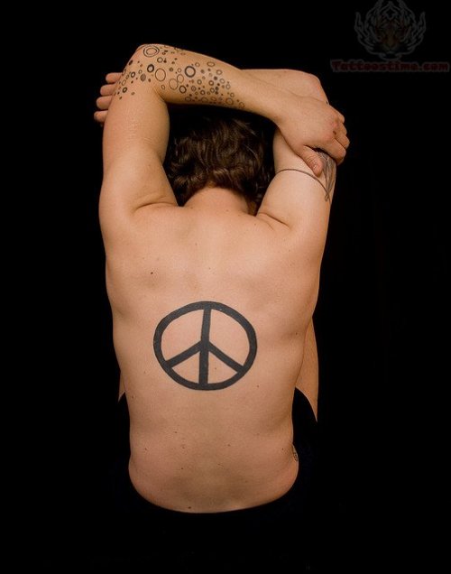 Peace Symbol Tattoo On Back