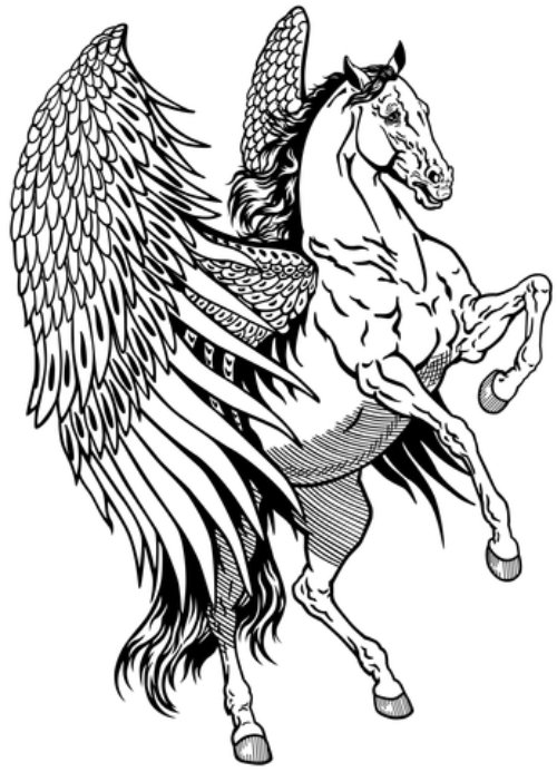 Flying Winged Pegasus Tattoo Design