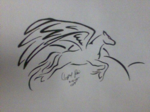 Tribal Wings Flying Pegasus Tattoo Design