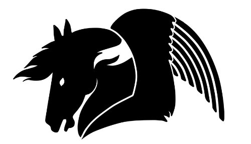 Black Ink Pegasus Tattoo Design