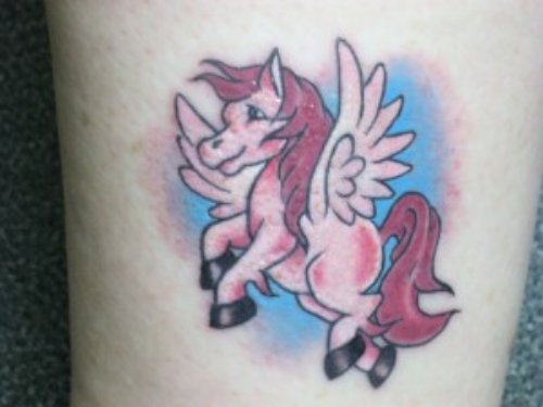 Winged Pegasus Tattoo On Bicep
