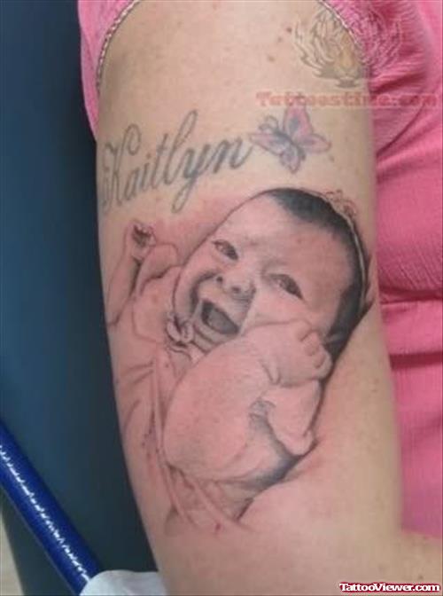 Baby Tattoo On Biceps
