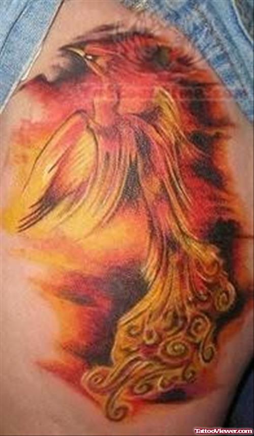 Tattoo of Phoenix in Fire