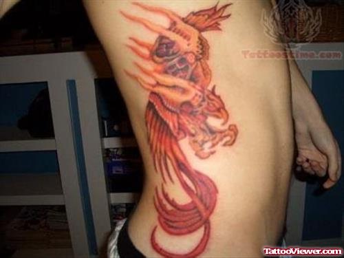 Phoenix Bird Tattoo On Side