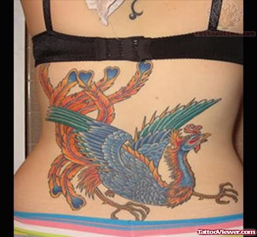 Phoenix Tattoo On Women Back