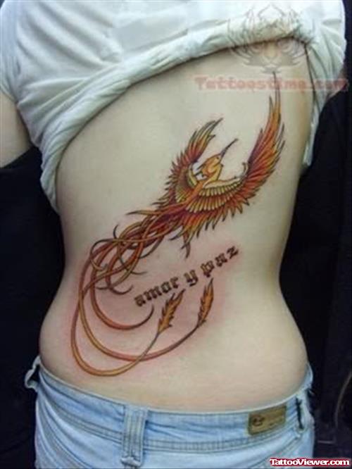 Wonderful Phoenix Tattoo On Back