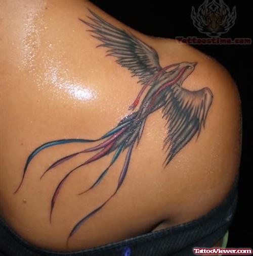Phoenix Back Shoulder Tattoo