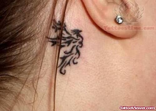 Phoenix Tattoo Behind Ear