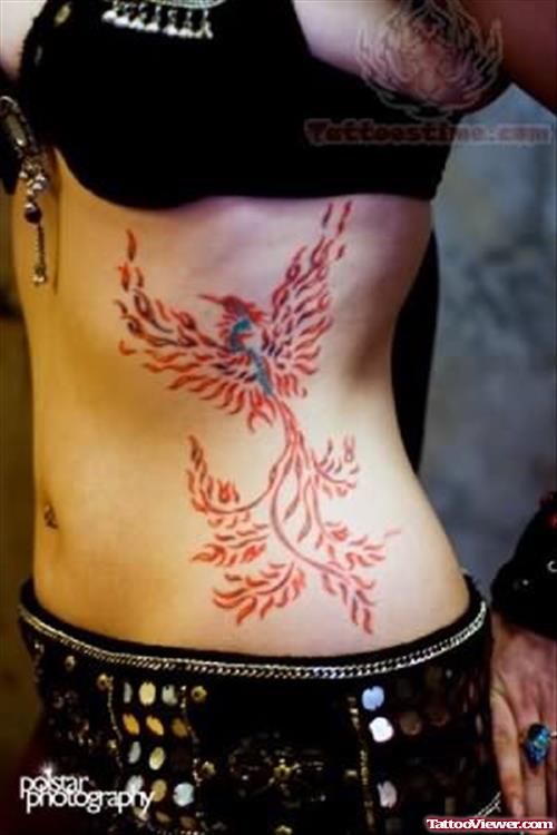 Japanese Phoenix Tattoo On Rib