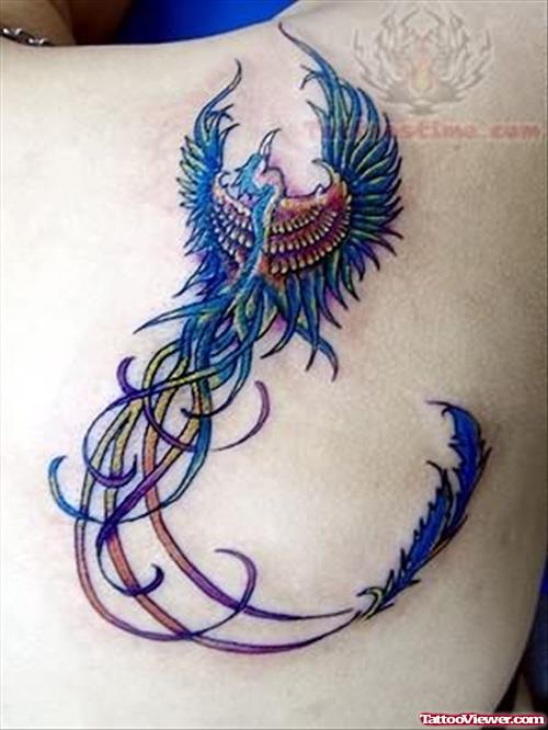 Blue Ink Phoenix Tattoo