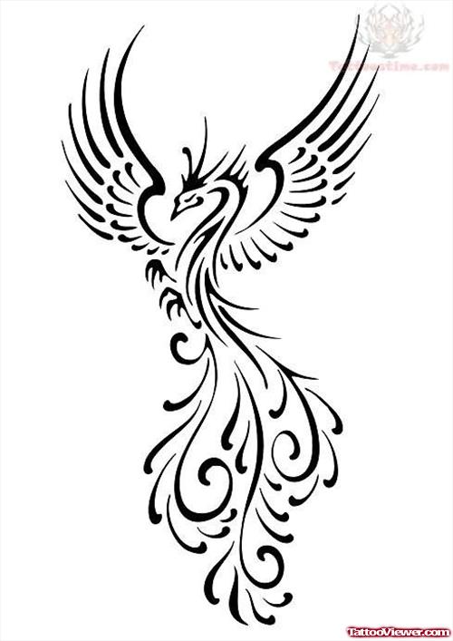 Black Phoenix Tattoo Design