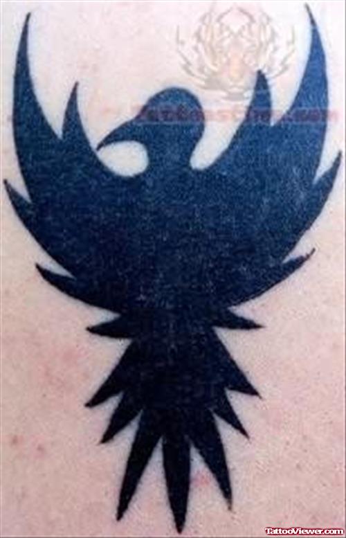 Elegant Black ink Phoenix Tattoo