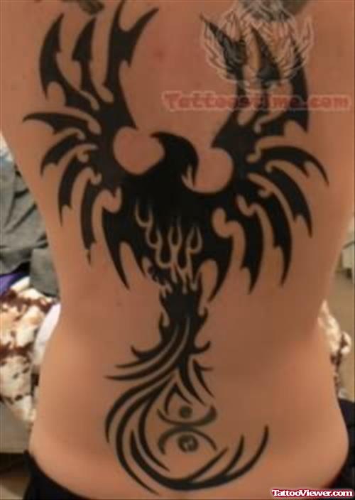 Large Phoenix Back Tattoo