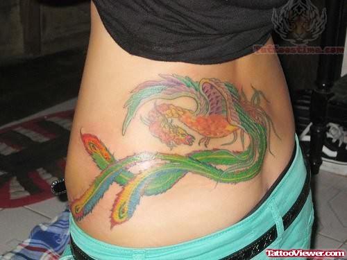Japanese Phoenix Tattoo On Lower Back