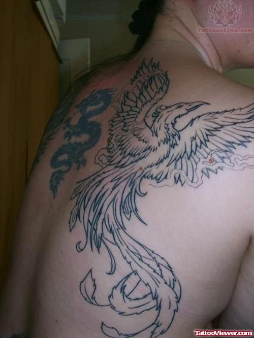 Outline Phoenix Tattoo