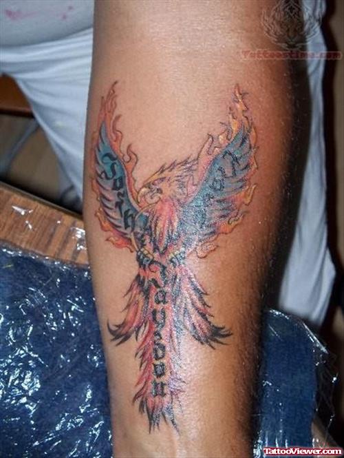 Fine Phoenix Tattoo On Arm
