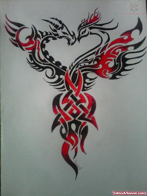 Dragon And Phoenix Tattoo  by Tattoostime