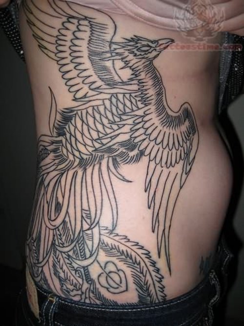 Phoenix Side Rib Tattoo