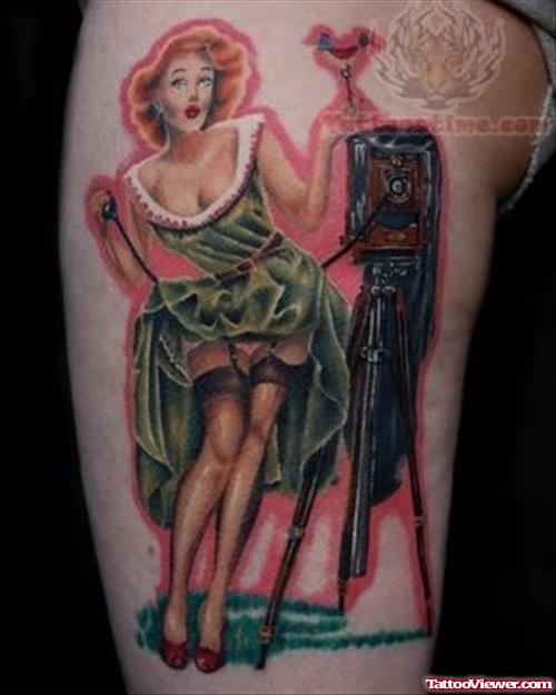 Pinup Girl With Camera