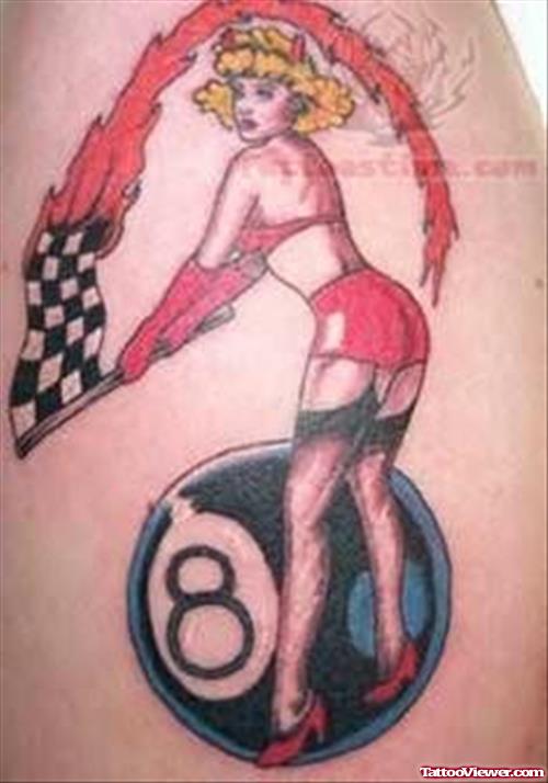 Checkered Flag - Pinup Tattoo
