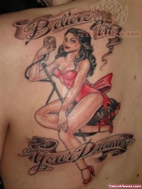 Pin Up Girl Believe Tattoo