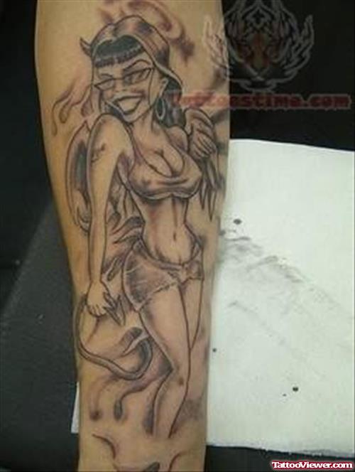 Pin Up Tattoo On Arm