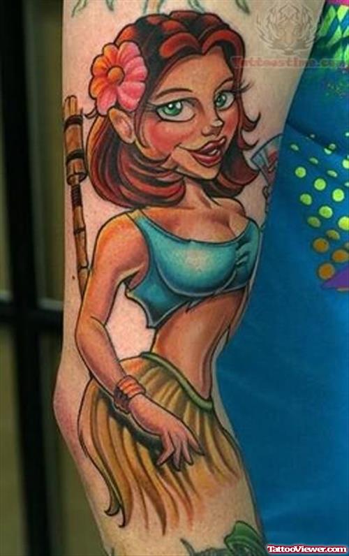 Hula Girl Tattoo Design