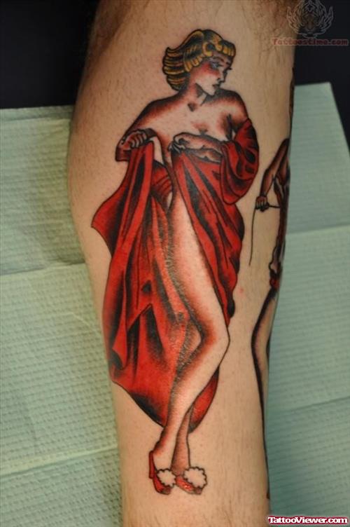 Pin Up Tattoo On Arm For Male