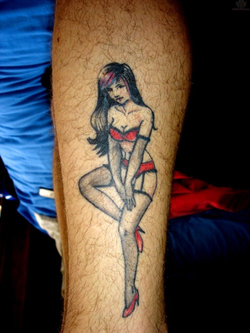 Pin Up Girl Arm Tattoo