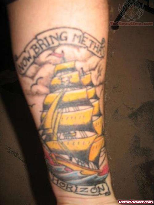 Sailor Pirate Ship Tattoo