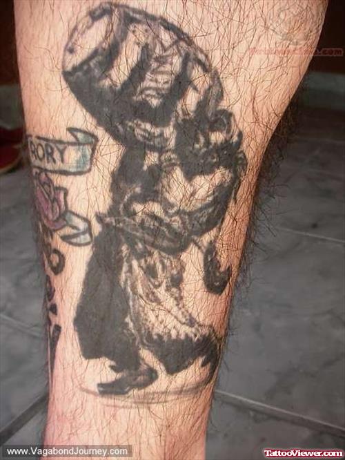 Black ink Pirate Tattoo