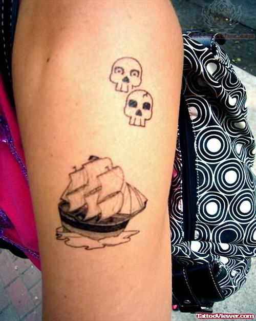 Pirate Tattoo Design For Ladies