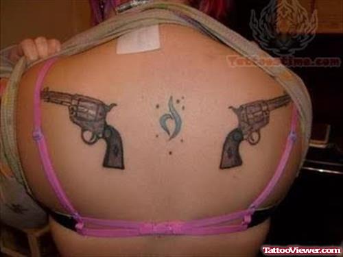 Gun Tattoos On Back Shoulder