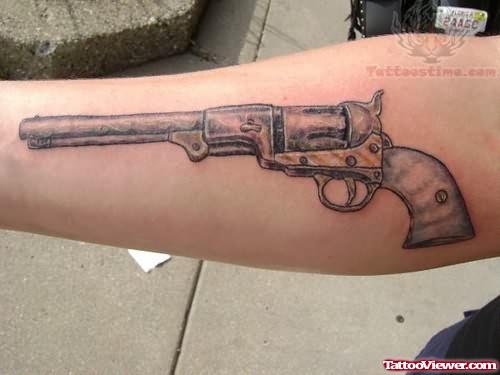 Pistol Tattoo For Arm