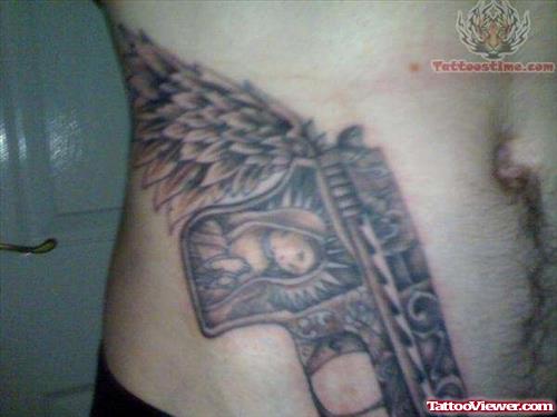 Winged Pistol Tattoo