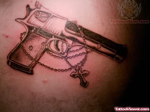 Rosary Pistol Tattoo